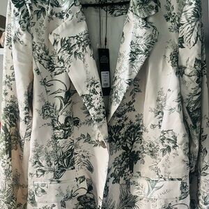 Fashion Nova Green Floral Blazer